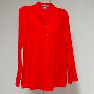 Blouse top, busy darts button down flow